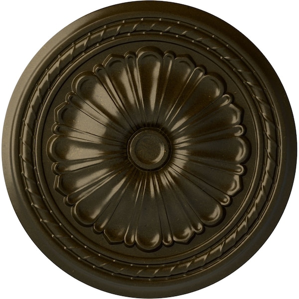 Ekena Millwork Alexa Ceiling Medallion (Fits Canopies up to 2 7/8"), Hand-Painted Green Gold, 20 1/2"OD x 1 7/8"P CM20ALGGS - main